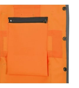 Veste d'arpenteur Pioneer pour femme orange haute visibilité modèle 6692W, 150 deniers tissé en sergé, 15 poches