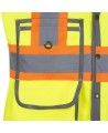 Veste d'arpenteur Pioneer pour femme jaune haute visibilité modèle 6693W, 150 deniers tissé en sergé, 15 poches