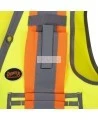 Pioneer women's high-visibility yellow 6693W surveyor's vest, 150 denier woven twill, 15 pockets