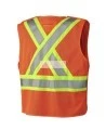 Pioneer® 6935 safety vest, high-visibility orange, detachable with mesh back, zipper, 4 pockets, sold individually