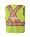 Pioneer 6936 safety vest, high-visibility yellow, detachable with mesh back, zipper, 4 pockets, sold individually