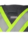 Pioneer 6937 safety vest, low-visibility black, detachable with mesh back, zipper, 4 pockets, sold individually