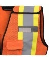 Pioneer 486 safety vest, orange high-visibility, detachable mesh complement, zipper, 6 pockets, sold individually