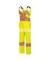 Women's yellow safety overalls for road safety, breathable, with reflective stripes, Pioneer model 6000W