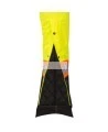 Women's 100% waterproof yellow-black polyester-polyurethane winter overalls with reflective stripes