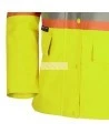 Women's high-visibility yellow waterproof jacket, Pioneer model 5628W, reflective tape, sizes XS to 4XL