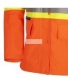 Women's high-visibility orange waterproof jacket, Pioneer model 5626W, reflective tape, sizes XS to 4XL