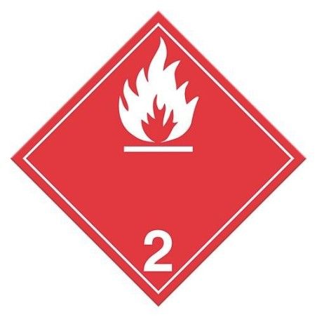 Flammable gas, classe 2 placard, 10-3/4 in X 10-3/4 in. Use in the transportation of hazardous materials.