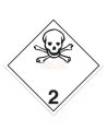 Poison gas, class 2.3, placard, 10-3/4 in X 10-3/4 in. Use in the transportation of hazardous materials