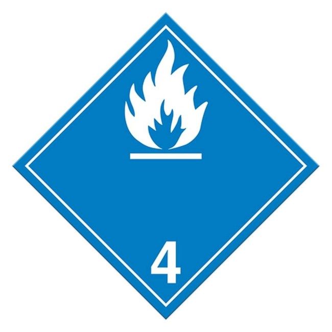 Dangereux au contact de l'humidité, classe 4.3, placard, 10 3/4 po x 10 3/4 po. Dangereux au contact de l'humidité, classe 4.3, placard, 10 3/4 po x 10 3/4 po.