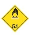 Oxidizers class 5.1, placard, 10-3/4 in X 10-3/4 in. Use in the transportation of hazardous materials.