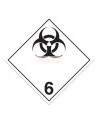 Infectious substances, class 6.2, placard, 10-3/4 in X 10-3/4 in. Use in the transportation of hazardous materials.