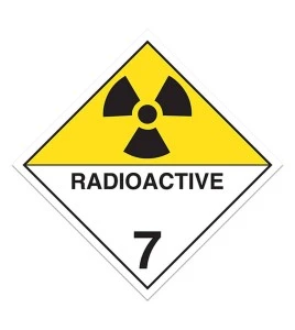 Matières radioactives, classe 7, placard, 10 3/4 po x 10 3/4 po., Pour le transport des matières dangereuses.