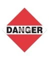 Danger, placard, 10-3/4 in X 10-3/4 in. Use in the transportation of hazardous materials..