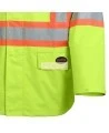 High-visibility yellow waterproof coat, Pioneer model 5628, reflective tape, size S to 5XL