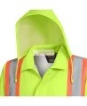 High-visibility yellow waterproof coat, Pioneer model 5628, reflective tape, size S to 5XL