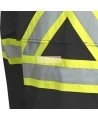 Men's high-visibility black waterproof jacket, Pioneer model 5628BK, reflective tape, sizes S to 5XL