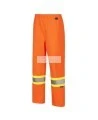Women's high-visibility orange waterproof pant, Pioneer model 5627W, reflective tape, sizes XS to 4XL