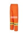 Women's high-visibility orange waterproof pant, Pioneer model 5627W, reflective tape, sizes XS to 4XL