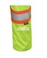 Yellow waterproof bib pants polyester-PU, 300 D with reflective stripes, Pioneer 5629, sizes S to 5XL