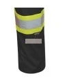 Black waterproof bib pants polyester-PU, 300 D with reflective stripes, Pioneer 5629BK, sizes S to 5XL