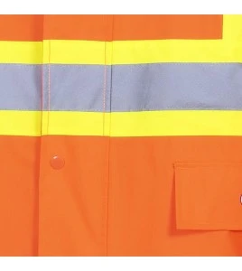 Manteau imperméable long de couleur orange haute visibilité, Pioneer modèle 5630, bande réfléchissante, grandeur P à 5XL