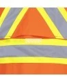 High-visibility orange waterproof long coat, Pioneer model 5630, reflective stripe, size S to 5XL