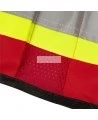 Veste de sécurité d’arpenteur, basse visibilité rouge 150D, 16 poches avec fermeture à bouton pression, vendue à l’unité
