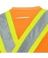 Pioneer men's high-visibility orange 6692 surveyor's vest, 150 denier woven twill, 16 pockets