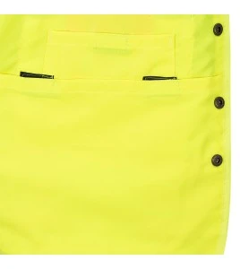 Pioneer men's high-visibility yellow 6693 surveyor's vest, 150 denier woven twill, 16 pockets