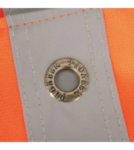 Veste de sécurité d’arpenteur, Pioneer 6693 haute visibilité jaune 150D, 16 poches avec fermeture à bouton pression