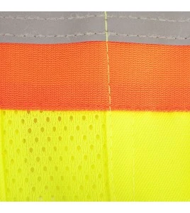 Pioneer men's high-visibility yellow 6693 surveyor's vest, 150 denier woven twill, 16 pockets