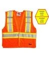 Veste de circulation orange fluo, 4 grandeurs, conforme CSA Z96-15 classe 2 niveau 2, 4 poches.