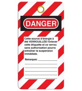 French DANGER NE PAS OPÉRER label, maintenance, 3-3/8 X 5-3/4 in, sold in packs of 25