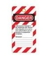 Étiquette pour cadenassage en français DANGER NE PAS OUVRIR, 3 X 6 po, vendue par paquet de 25