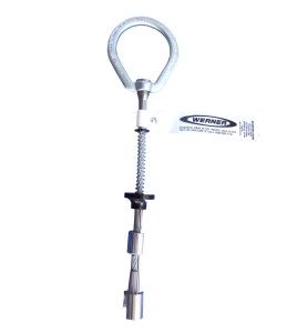 Reusable concrete anchorage connector for fall protection. This stainless steel anchorage connector supports 400 lb