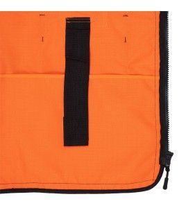 High-visibility surveyor's jacket in 1200 denier orange polyester with polyurethane coating, 13 pockets, Pioneer model 6676