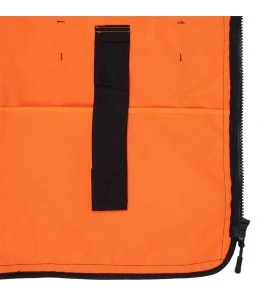 Veste d'arpenteur haute visibilité en polyester orange de 1200 deniers enduits de polyuréthane, 13 poches, Pioneer modèle 6676