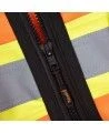 Veste d'arpenteur haute visibilité en polyester orange de 1200 deniers enduits de polyuréthane, 13 poches, Pioneer modèle 6676