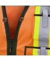 High-visibility surveyor's jacket in 1200 denier orange polyester with polyurethane coating, 13 pockets, Pioneer model 6676