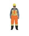 Pioneer men's winter 100% waterproof orange-black polyester polyurethanes overall with reflective stripes