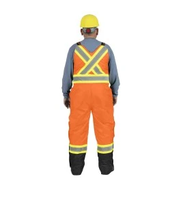Pioneer men's winter 100% waterproof orange-black polyester polyurethanes overall with reflective stripes
