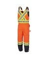 Pioneer men's winter 100% waterproof orange-black polyester polyurethanes overall with reflective stripes