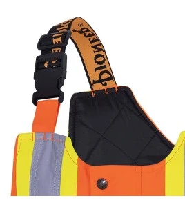 Salopette d'hiver Pioneer 100% imperméable orange-noir pour homme en polyester-polyuréthane avec bandes réfléchissantes