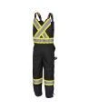Pioneer men's winter 100% waterproof black polyester polyurethanes overall with reflective stripes