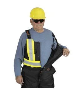 Pioneer men's winter 100% waterproof black polyester polyurethanes overall with reflective stripes