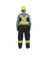 Pioneer men's winter 100% waterproof black polyester polyurethanes overall with reflective stripes