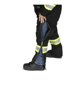 Pioneer men's winter 100% waterproof black polyester polyurethanes overall with reflective stripes