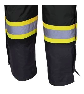 Pioneer men's winter 100% waterproof black polyester polyurethanes overall with reflective stripes