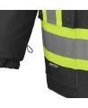 Winter men's black 100% waterproof polyester-polyurethane winter jacket 7 in 1 with reflective stripes